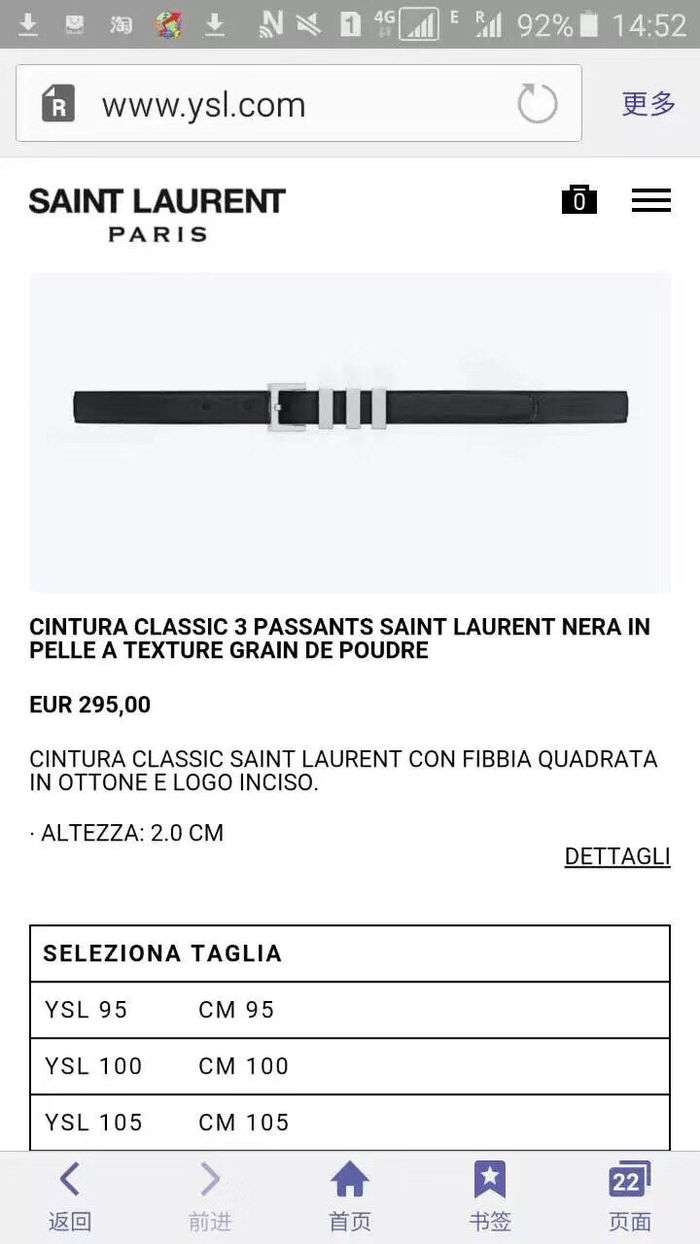 Yves saint Laurent Belt SLB00029